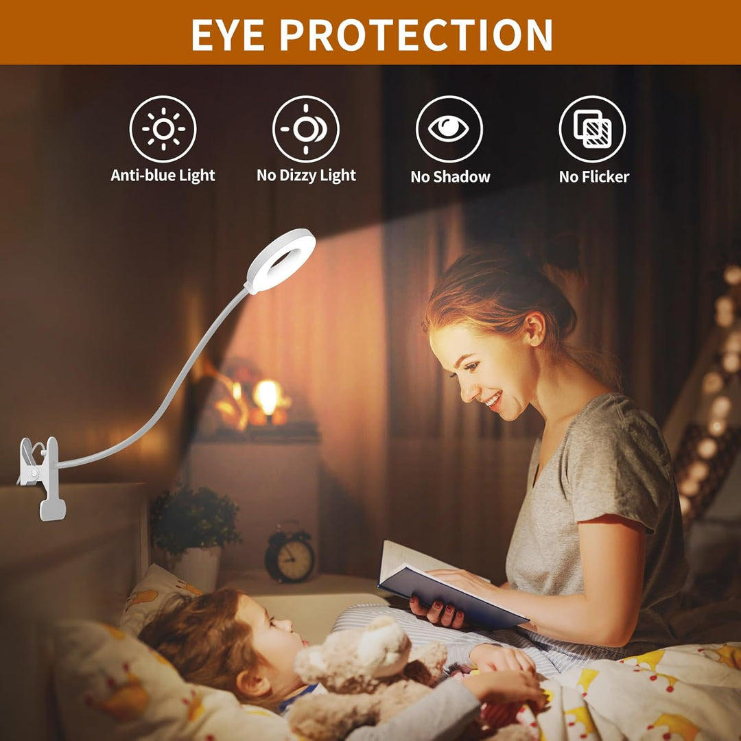 Skanto | 3 fargemodi LED-bordklemmlampe med & fleksibel gåsnek – Selvara (1+1 GRATIS)