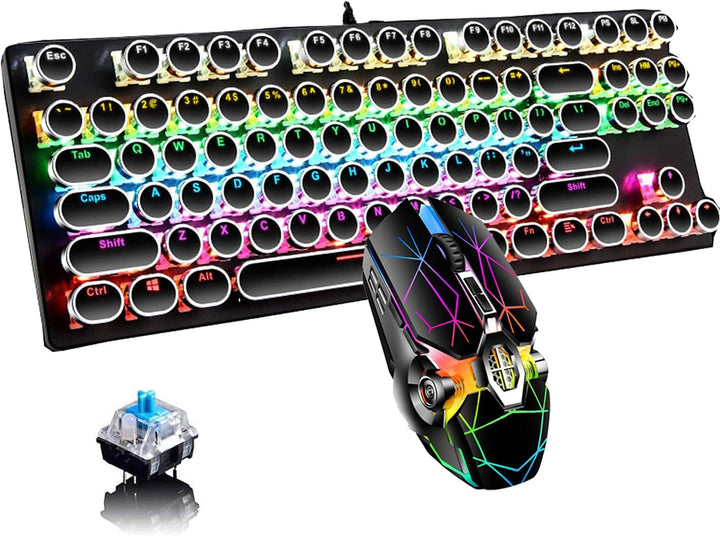 Skanto | 87-Tast Mekanisk Gaming Tastatur RGB Bakgrunnsbelyst Blå Bryter