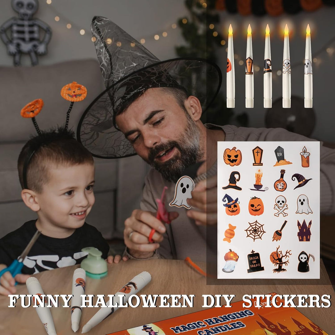 HALLOWEEN DEKORASJONSLYS - 20PCS FLYTENDE LYS MED STAVFJERNSTYRING - Skanto
