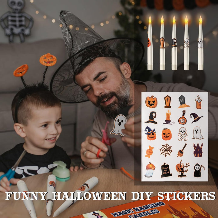 HALLOWEEN DEKORASJONSLYS - 20PCS FLYTENDE LYS MED STAVFJERNSTYRING - Skanto
