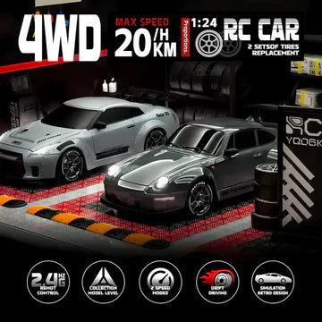 Skanto | Retro Drift Master – 4WD RC Bil med LED Lys