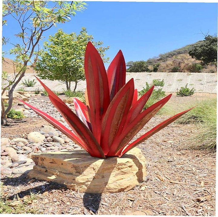 Skanto | Eternal Agave – Håndlaget rustfritt metall hageskulptur for innendørs og utendørs dekor