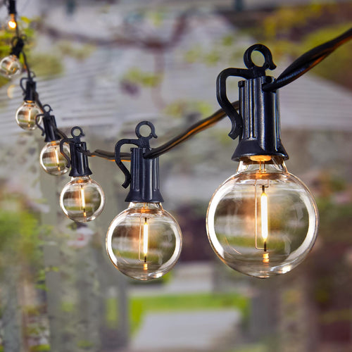 Skanto | Brightown 60Ft Utendørs Lyskjettinger - G40 Globe Led Terrasselys Med 32 Støtsikre Lyspærer