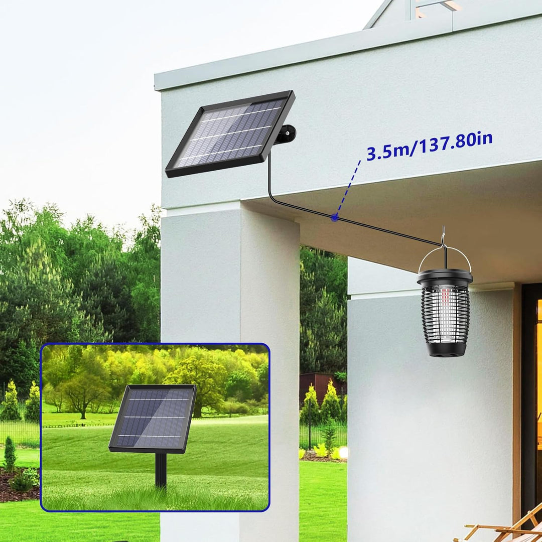 Skanto | Solar Bug Zapper 2-i-1 Myggdreper Lampe – 4500V Innendørs & Utendørs Fluefelle