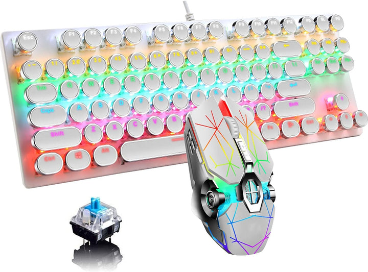 Skanto | 87-Tast Mekanisk Gaming Tastatur RGB Bakgrunnsbelyst Blå Bryter