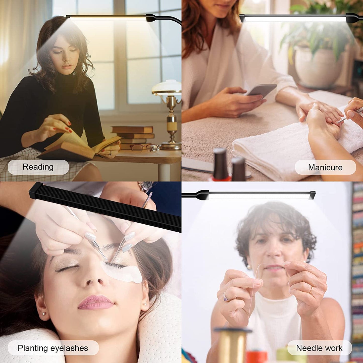 Norvo | Jcotton Justerbar Gåsehals Led Gulvlampe For Vipper Extensions & Makeup - Svart 01