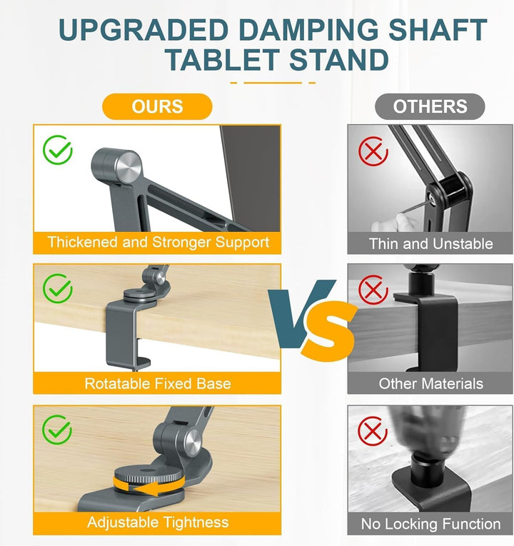 Skanto | Justerbart aluminiumstativ for nettbrett med 360° rotasjon – Movaro