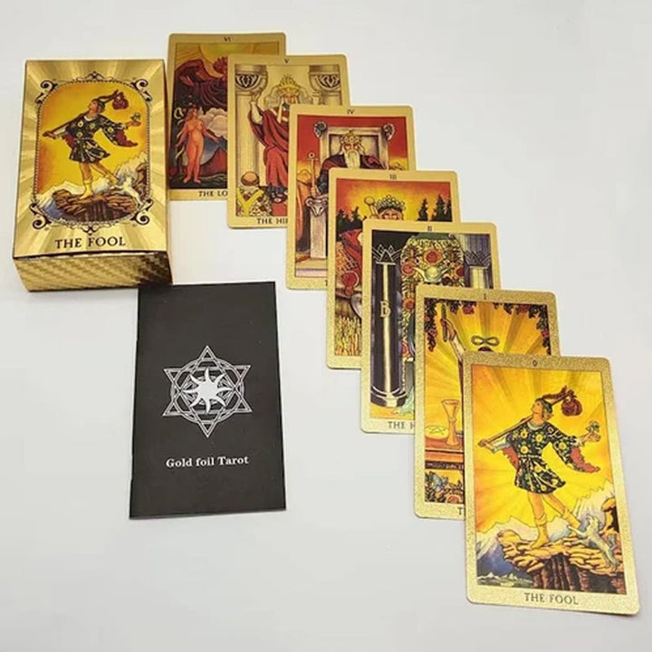 Skanto | Utforsk den mystiske verden av tarot Gullfarget tarot