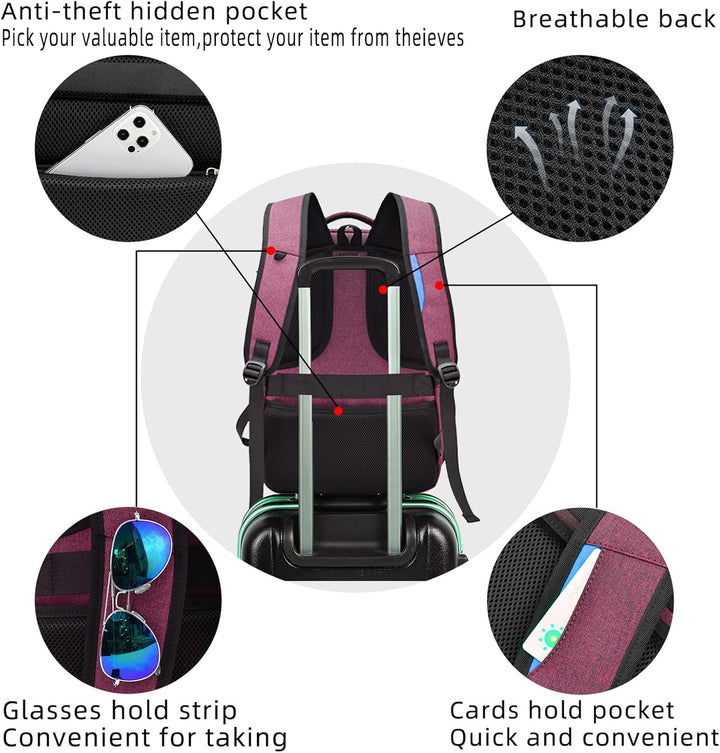 Vanntett reise laptop ryggsekk med USB-port og organisert lagring | Skanto