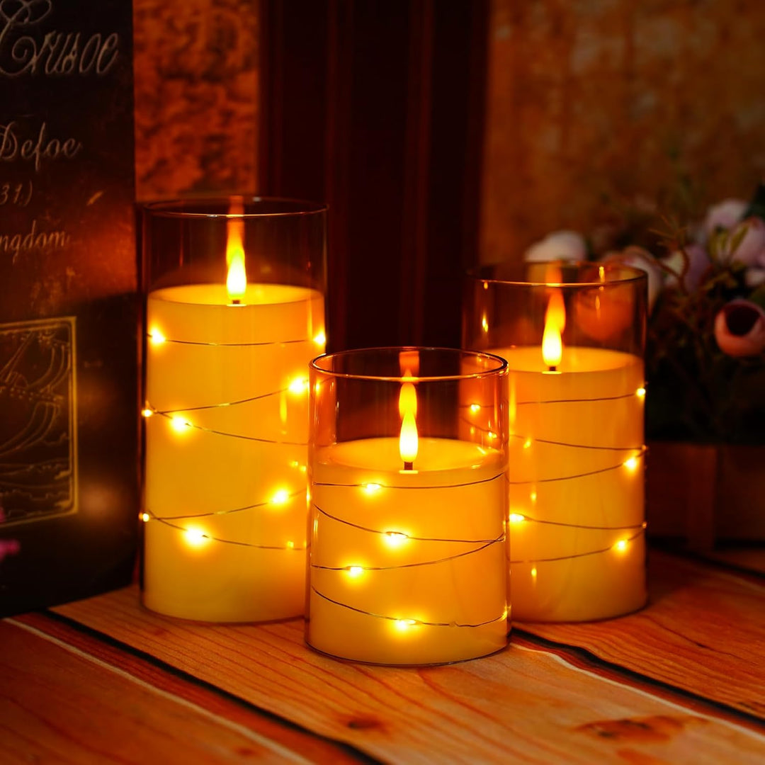 Skanto | Stearinlyssett med realistisk LED-flamme