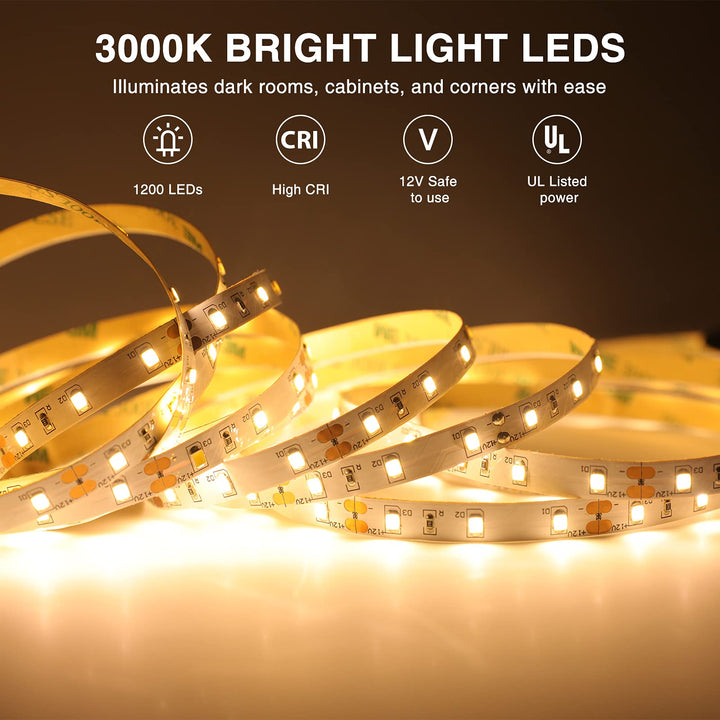 Skanto | Onforu 20m Varm Hvit Led Strips, Dimmbar 3000K, 1200 Leds For Hjem