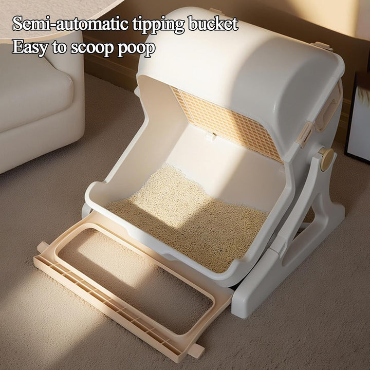 Skanto | Automatisk luktfri kattetoalett med åpen toppdesign – Felvora