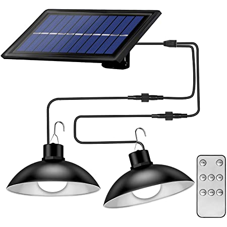 SolarDuo LED Lamp Sett på Solenergi med Fjernkontroll | Skanto
