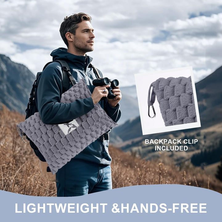 Packbare Flanell-Reisedecke mit Kissenbeutel und Gepäckhülle – Trevora