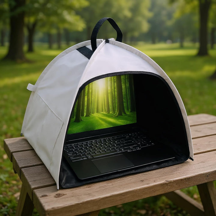 Frendorf | Laptop Solskjerm – Sammenleggbar Blendredd Privattelt for 13–16" Enheter – Travory