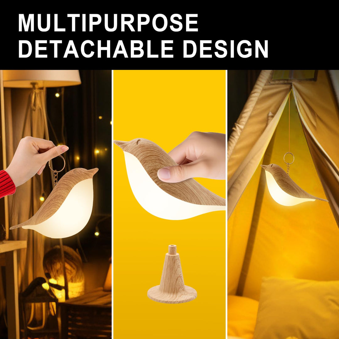 Norvo | Vquand 2 Pakke Fugle Skrivebordslampe - Oppladbar Barne Nattlampe Med Berøringssensor & 3 Fargemodi