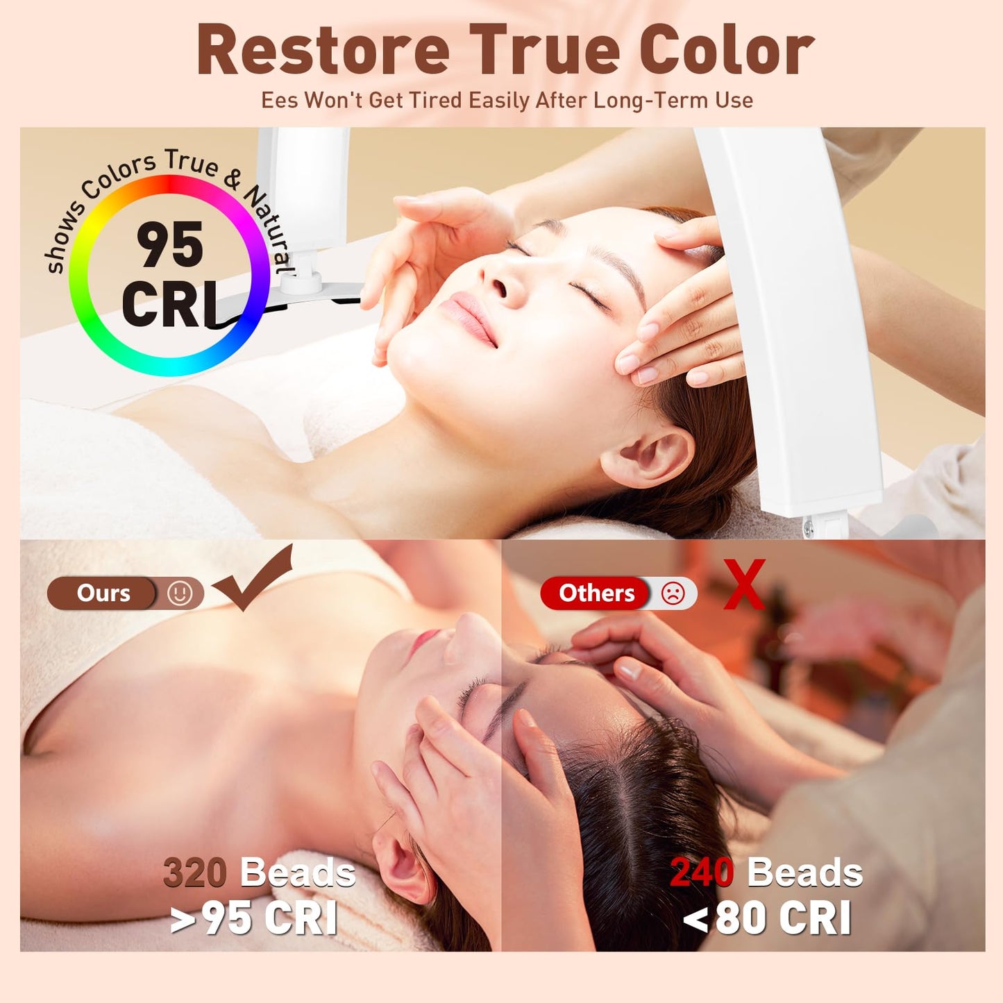 Norvo | Hitti Halvmåne Negle Bordlampe Med Telefonholder, 7 Farger, 10 Lysstyrker, Fjernkontroll - Hvit