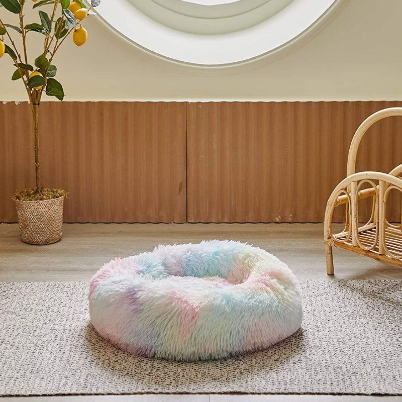 Skanto | Beef Rainbow Ekstra Plysj Beroligende Donut Hundesenger
