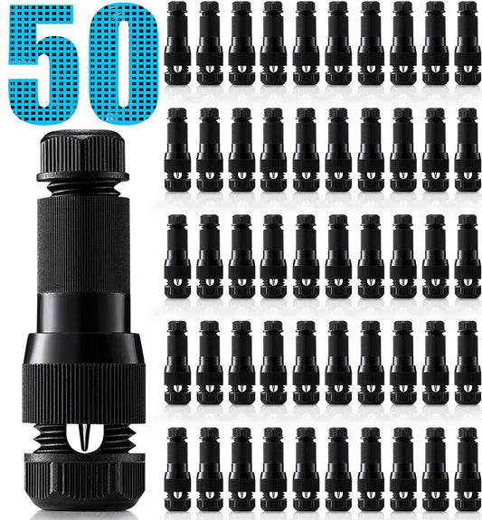 Norvo | Sunvie Lavspenning Landskapsbelysning Kabling Koblede 12-14 Gauge Ledningskonektorer For Landskapslys Utendørs Spotlight Sti Lys Arbeid Med Malibu Paradise Og Andre Lavspenning Belysning (50 Pakke)