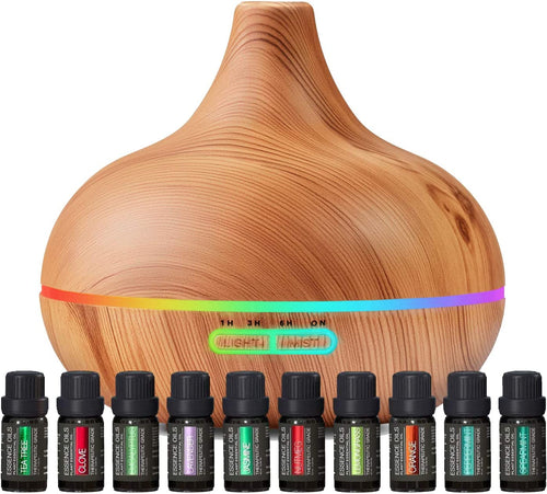 Skanto | Ultralyddiffuser & Topp 10 Eteriske Oljer - 400ml Diffuser