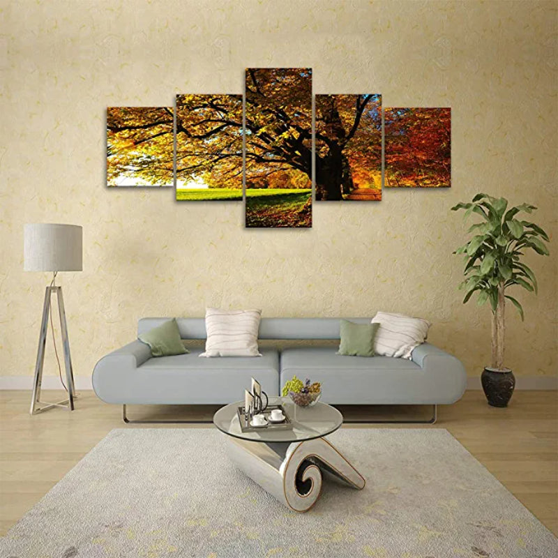 5 stk Høst Stortre Landschaft Kunsttrykk Lerretsmaleri | Skanto