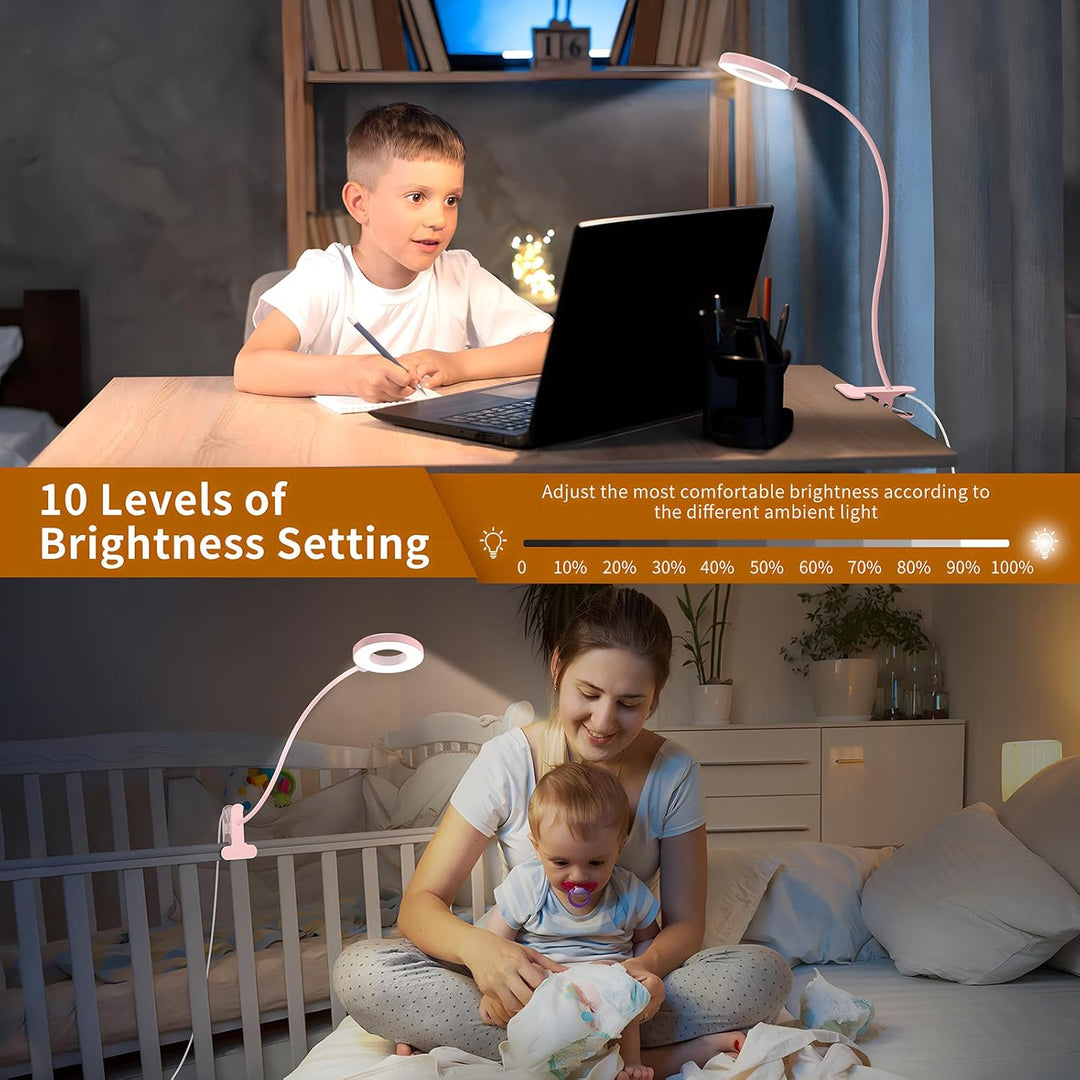 Skanto | 3 fargemodi LED-bordklemmlampe med & fleksibel gåsnek – Selvara (1+1 GRATIS)