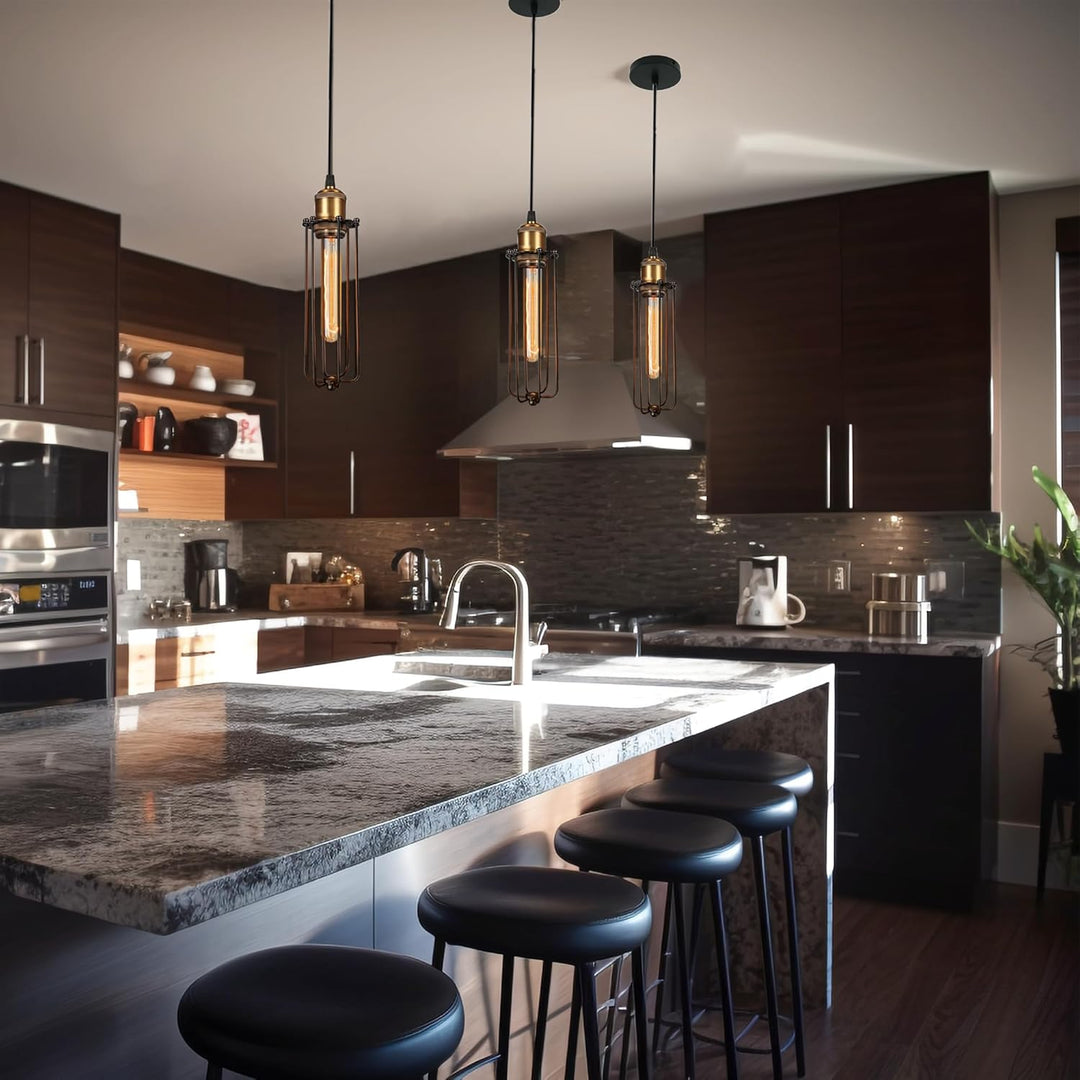 Skanto | Industriell Pendellampe i Retro Design – Vintage Hengelampe med Metallgitter