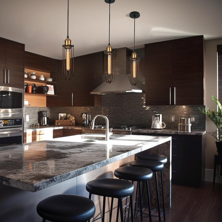 Skanto | Industriell Pendellampe i Retro Design – Vintage Hengelampe med Metallgitter