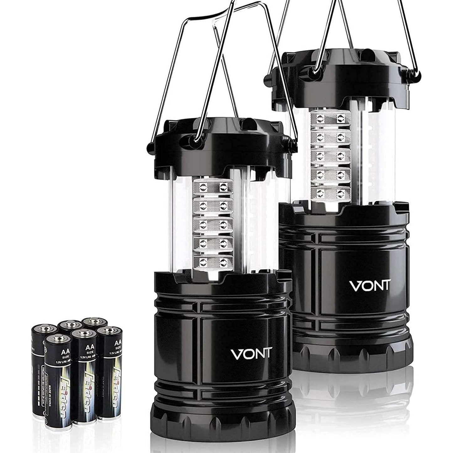 Norvo | Vont 2 Pakke Led Campinglaterner - Super Lys, Bærbare, Nødoverlevelseslys, Batterier Inkludert