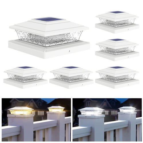Skanto | Aponuo Solpostlys Utendørs, 2 Belysningsmoduser 16 Leds Solposthette Lys For 4X4 5X5 6X6 Vinyl Trepost Waterproof F