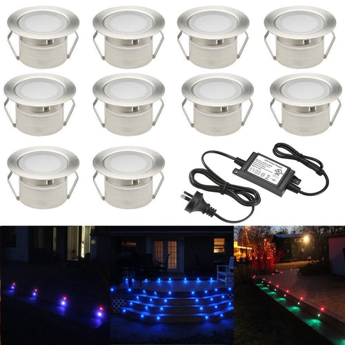 Norvo | Fvtled 10-Pack Rgb Led Utendørs Deck Lyskilder, Ip67 Vanntett, Lav Spenning For Hage & Terrasse