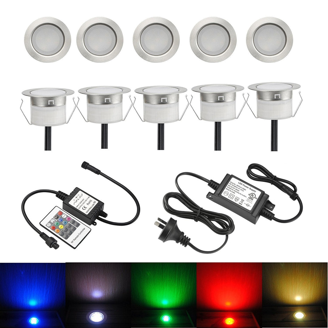 Norvo | Fvtled 10-Pack Rgb Led Utendørs Deck Lyskilder, Ip67 Vanntett, Lav Spenning For Hage & Terrasse