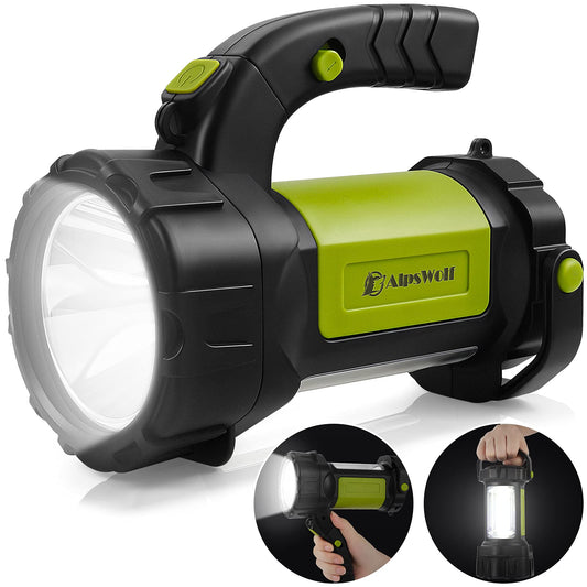 Norvo | Alpswolf Campinglaterne Oppladbar, Led Lommelykt Spotlight Lantern Med 800Lm, 3600 Kapasitet Batteridrevet, Bærbar Kraftig Campinglys For Nødsituasjoner, Utendørs Fotturer, Strømbrudd
