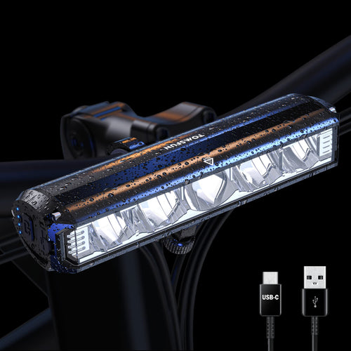 Skanto | Beste Sykkellykter 2600 Lumen, 5 Led Sykkellykt Med Høylys Lavlys, Beste Sykkellykter For Nattriding, Usb-C Oppladbar Sykkelhodelykt, Vanntette Sykkellykter, Power Bank Funksjon