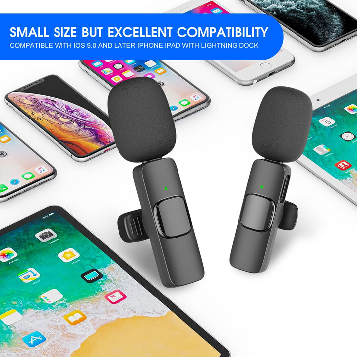 2-Pack trådløs mikrofon for iPhone iPad Skanto