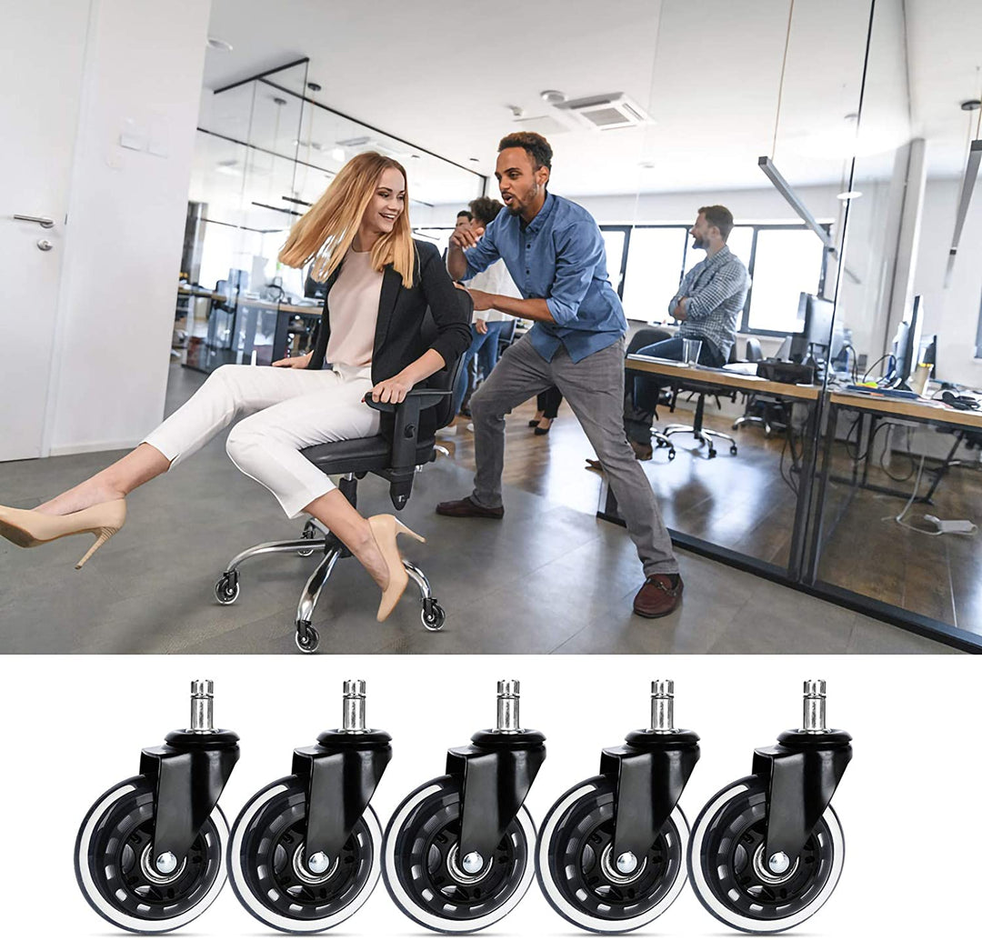5X Set Hjerte Gulv Rullere Kontorstol Hjul | Skanto