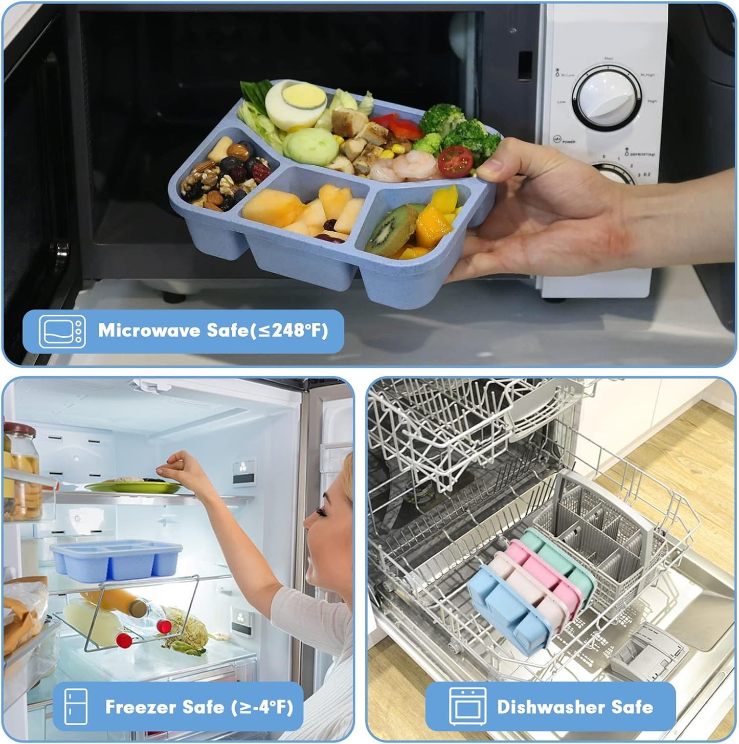 BentoBox – Sett med 4 Snacksbokser med Avdelinger