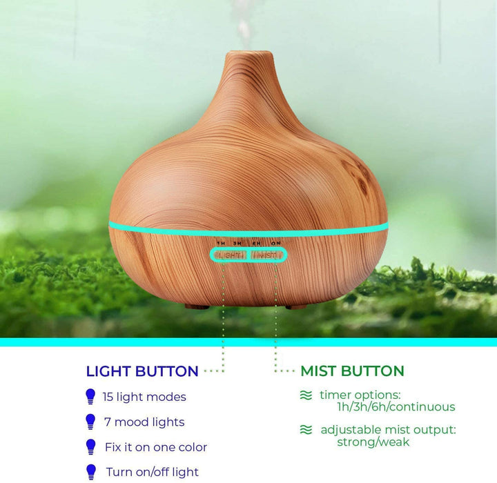 Skanto | Ultralyddiffuser & Topp 10 Eteriske Oljer - 400ml Diffuser