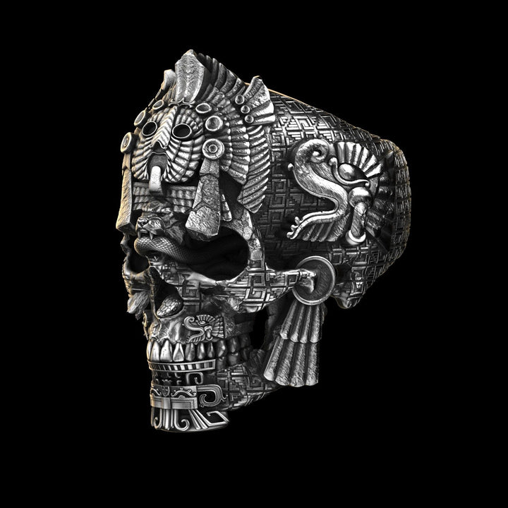 Skanto | Sølv svart skull ring