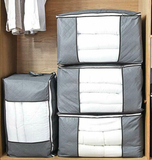 Norvo | Klær Quilt Teppe Oppbevaringsbag Stoff Hjem Organisator Boks Poser Glidelås