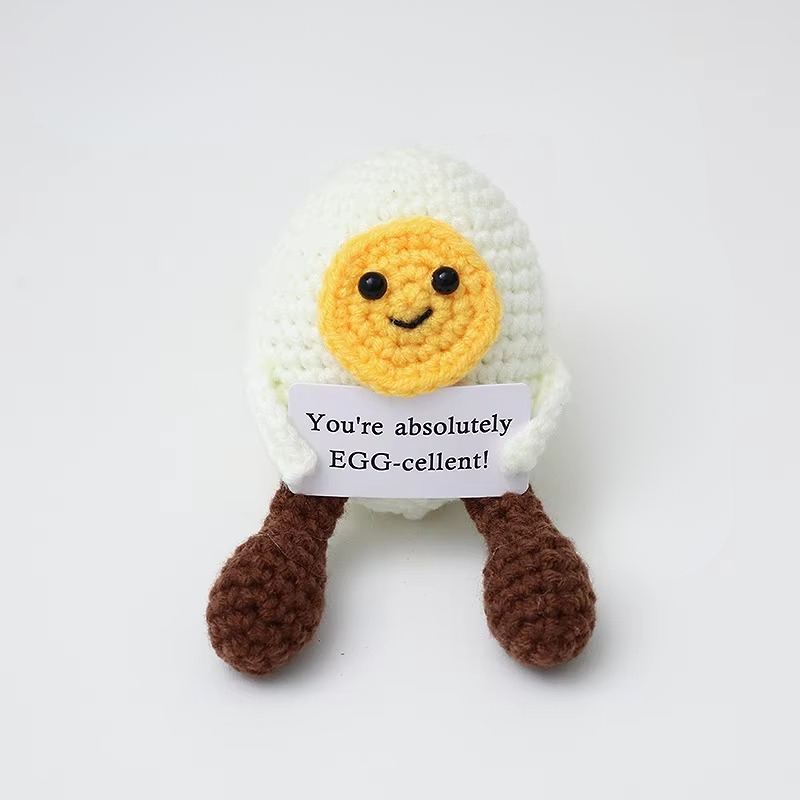 Skanto | Charming Handmade Crocheted Hedgehog Doll with Positive Affirmation Card