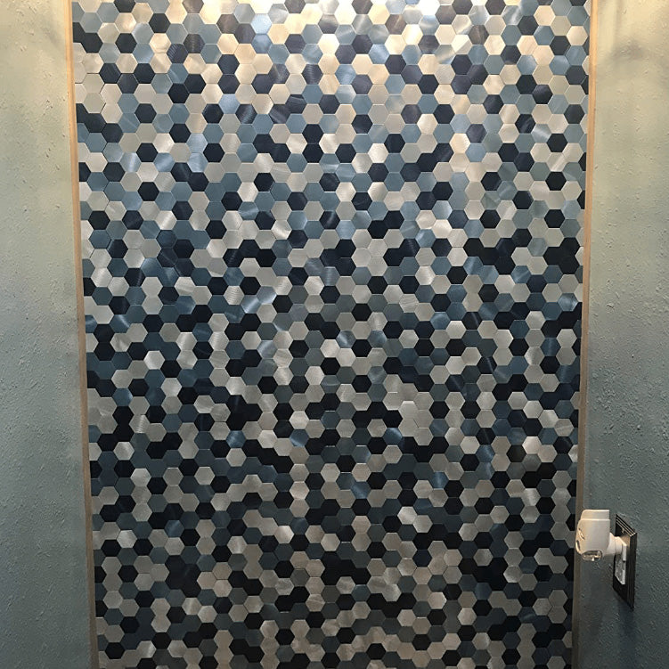 Moderne Peel & Stick metallmosaikkflis sekskant Peel & Stick T-baneflis
