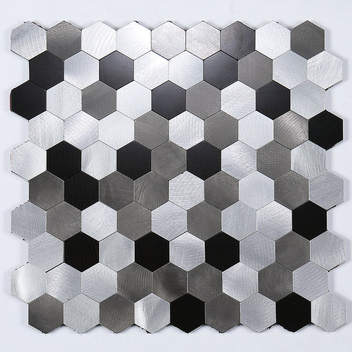 Moderne Peel & Stick metallmosaikkflis sekskant Peel & Stick T-baneflis