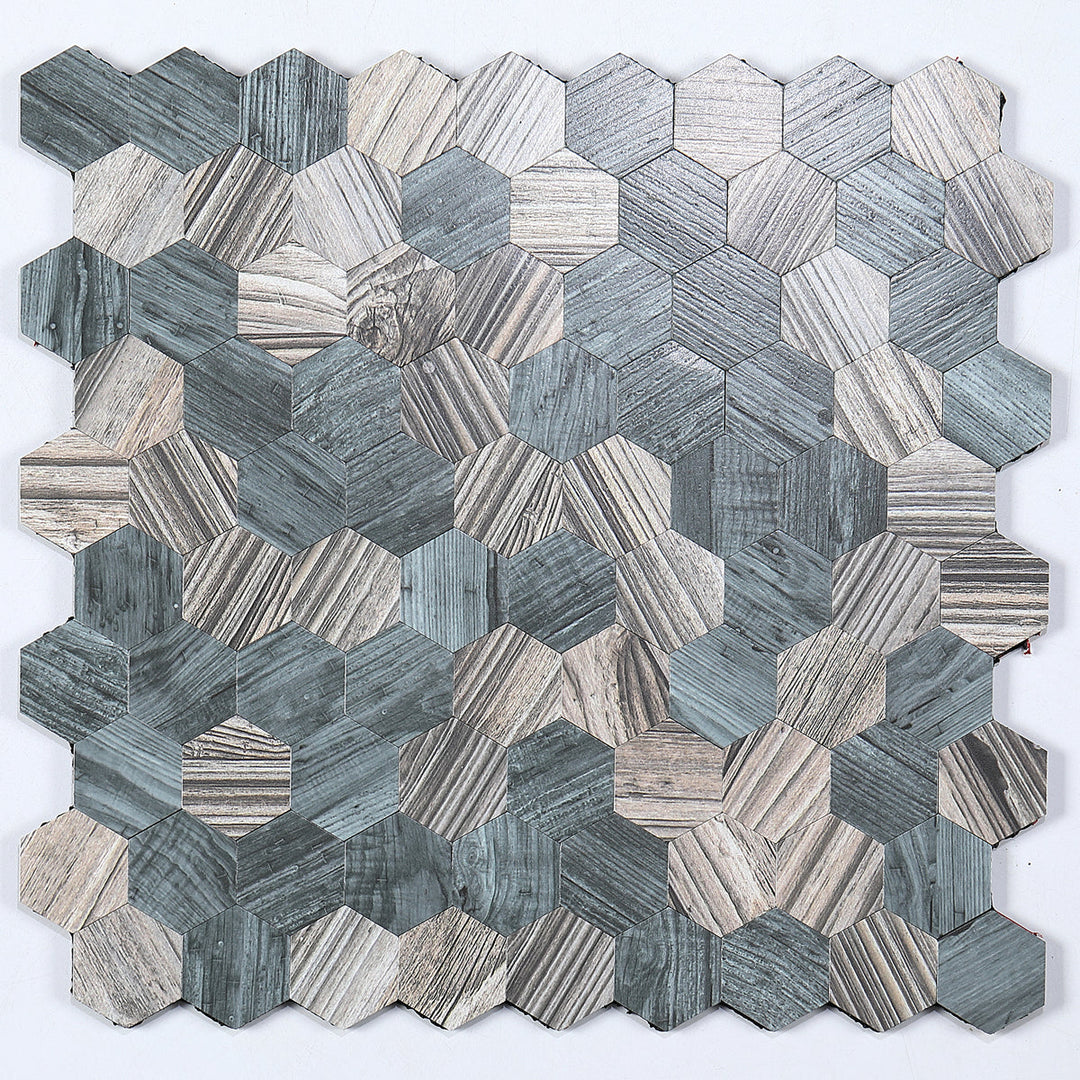Moderne Peel & Stick metallmosaikkflis sekskant Peel & Stick T-baneflis
