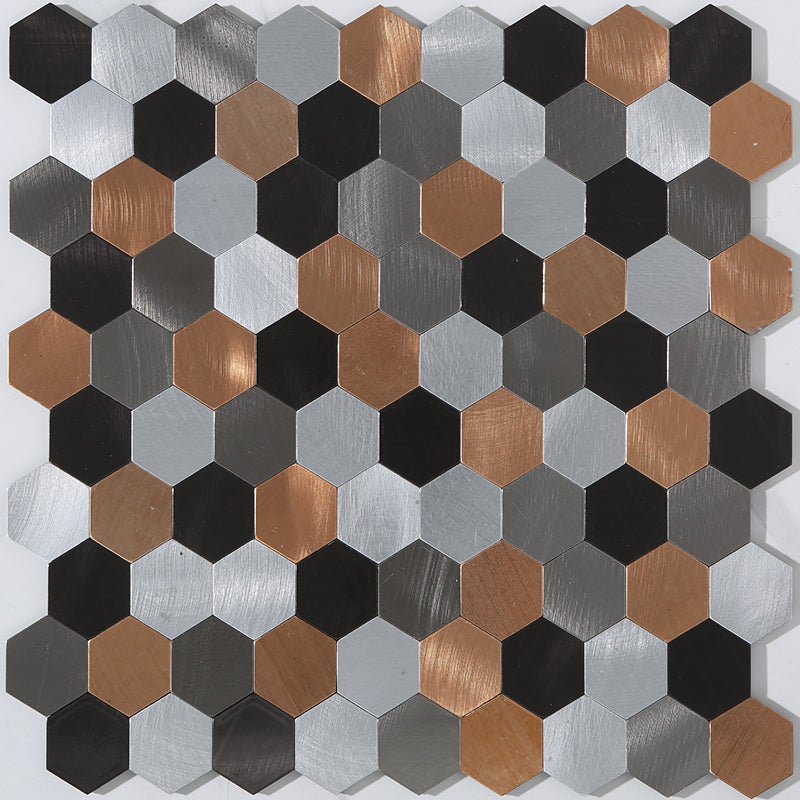 Moderne Peel & Stick metallmosaikkflis sekskant Peel & Stick T-baneflis