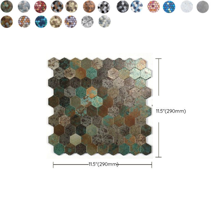Moderne Peel & Stick metallmosaikkflis sekskant Peel & Stick T-baneflis
