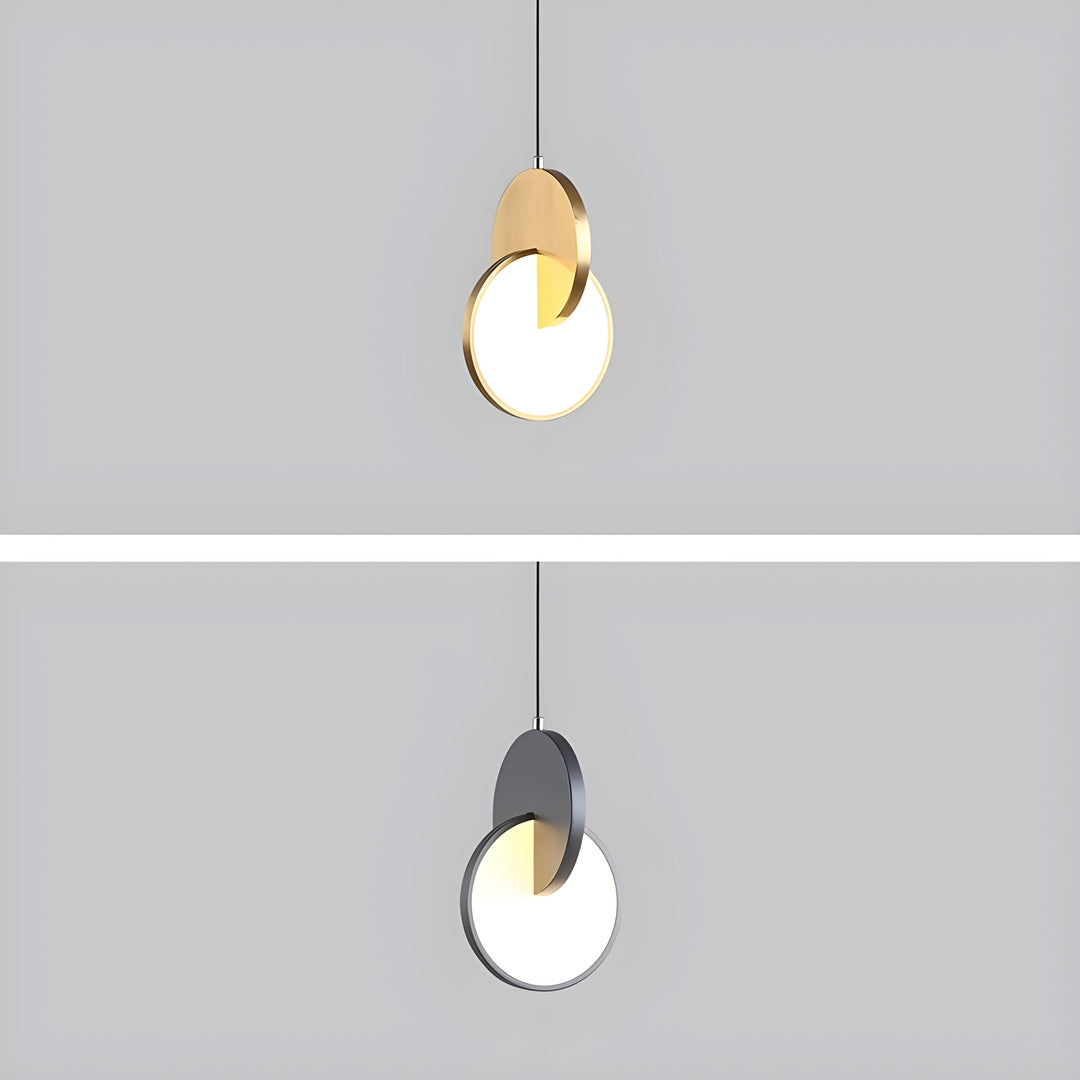 Moderne skandinaviske LED pendellampe med rundt ramme og varmt glød Skanto