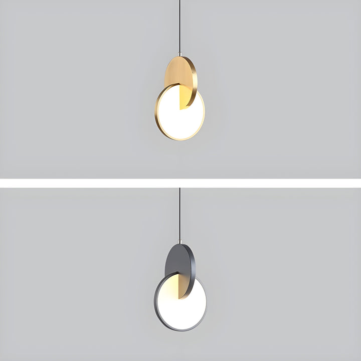 Moderne skandinaviske LED pendellampe med rundt ramme og varmt glød Skanto