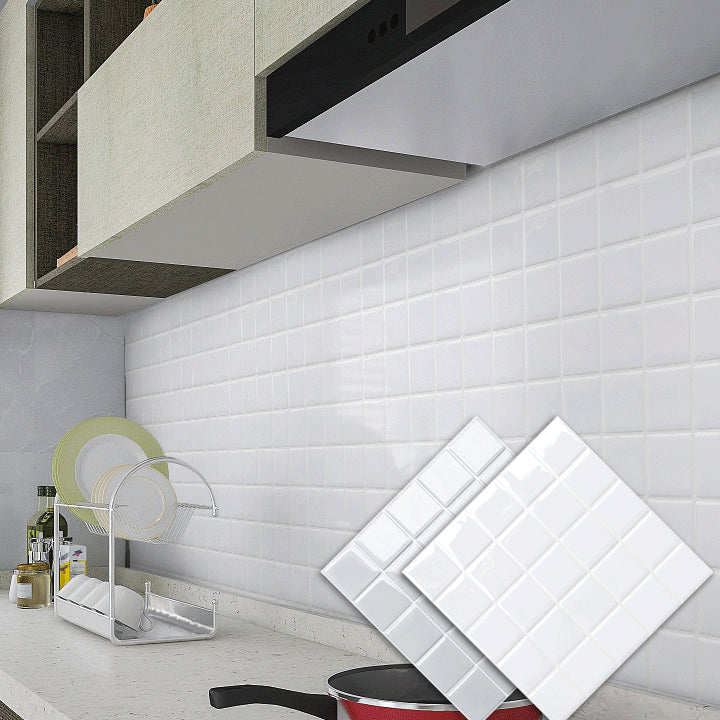 Skanto | Hvit Mosaic Peel & Stick Flis Vanntett Kjøkken Backsplash Tapet