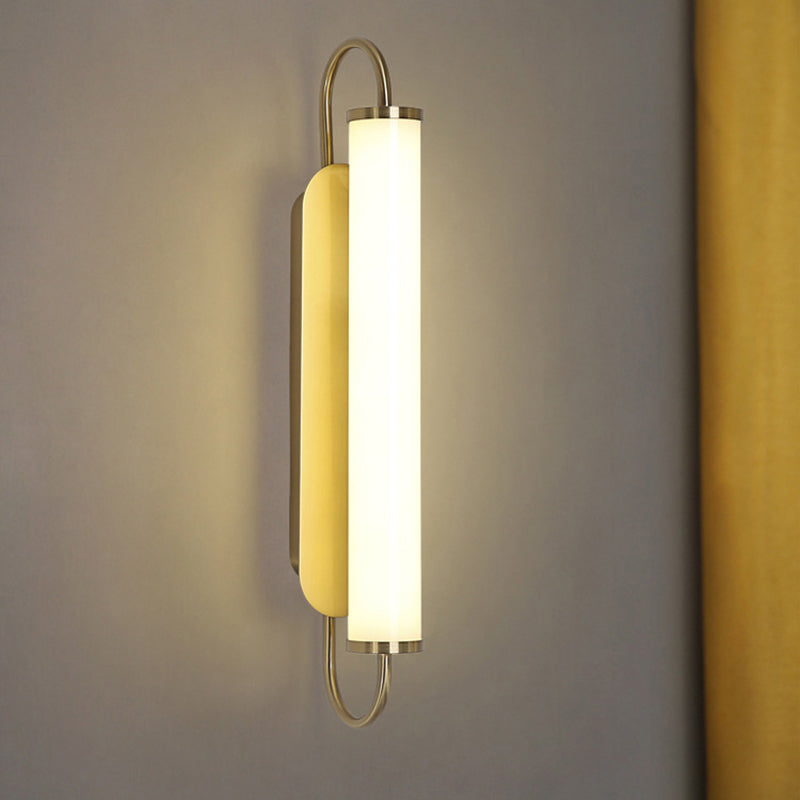Arc rektangel metall vegglampe post-modern LED gull veggmontert armatur med tube akrylskjerm | Skanto